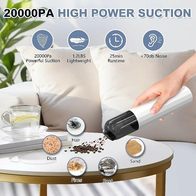 Car Vacuum Portable Handheld Vacuum Cleaner 4-in-1 Compact Vacuum for Car Cleaning Electric Mini Vacuum with 3 Nozzles 2025 - $39.99 –P1