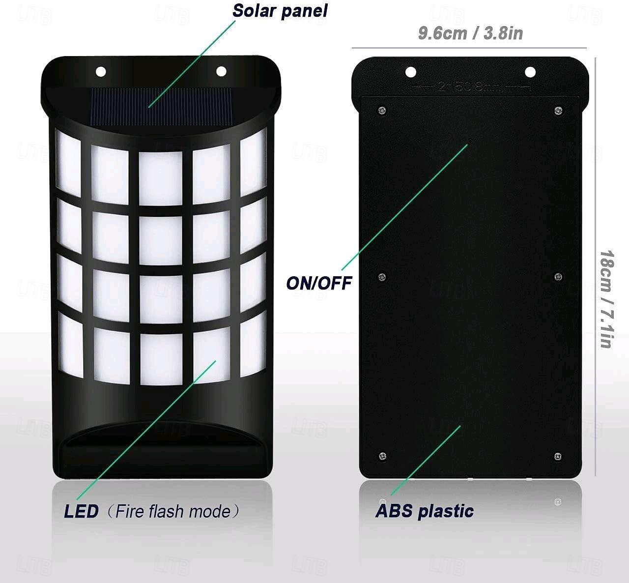 1 Pc Solar Flame Lights Outdoor, Waterproof Flickering Flame Wall Lights with Dark Sensor Auto On/Off 66 LED Solar Powered Night Lights Lattice Design for Garden Pathway Patio Deck Yard 2025 - $26.99 –P8