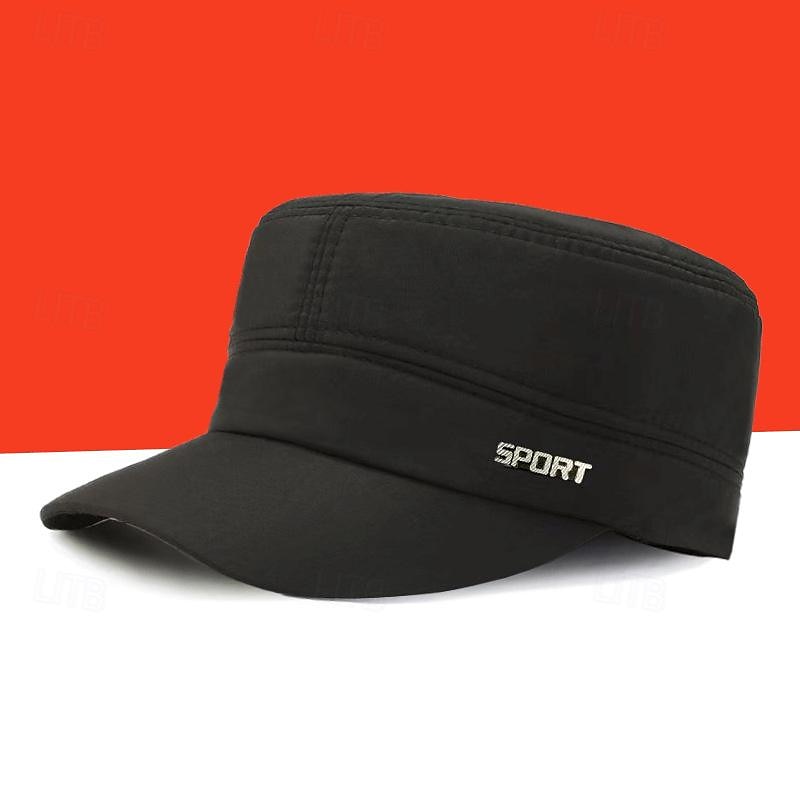 Herren Schiebermütze Sonnenhut Kappe Schwarz Marineblau Polyester Modisch Brautkleider schlicht Strasse Täglich Buchstabe Einstellbar Sonnenschutz Atmungsaktiv 2025 - $2.99 –P5