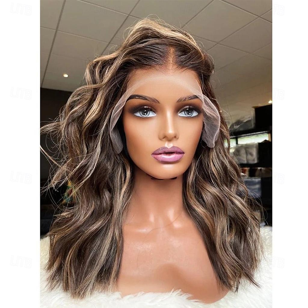 Human Hair 13x4 Lace Front Wig Free Part Vietnamese Hair Wavy Multi-color Wig 130% 150% Density with Baby Hair Ombre Hair Highlighted / Balayage Hair Pre-Plucked For Women Long Human Hair Lace Wig 2025 - $213.49 –P3