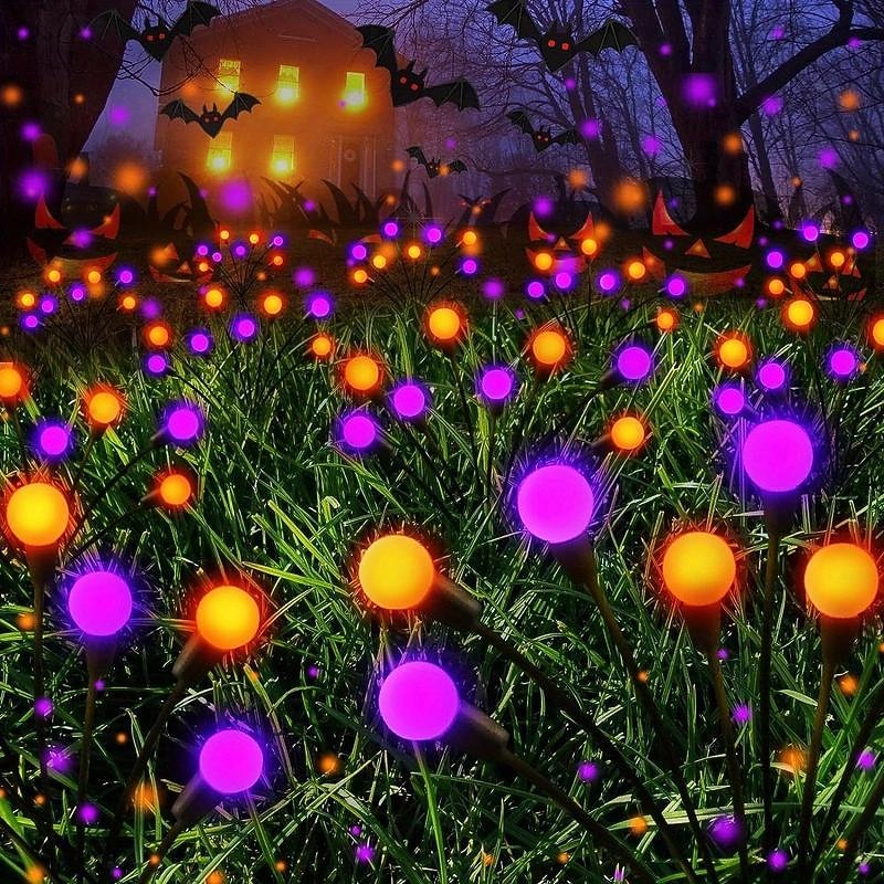 2pcs Solar Swaying Firefly Lights Purple Orange Light Outdoor Solar  Ground Pathway light with 8 Heads for Halloween Outdoor Courtyard Halloween Decorations 2026 - $25.99 –P1