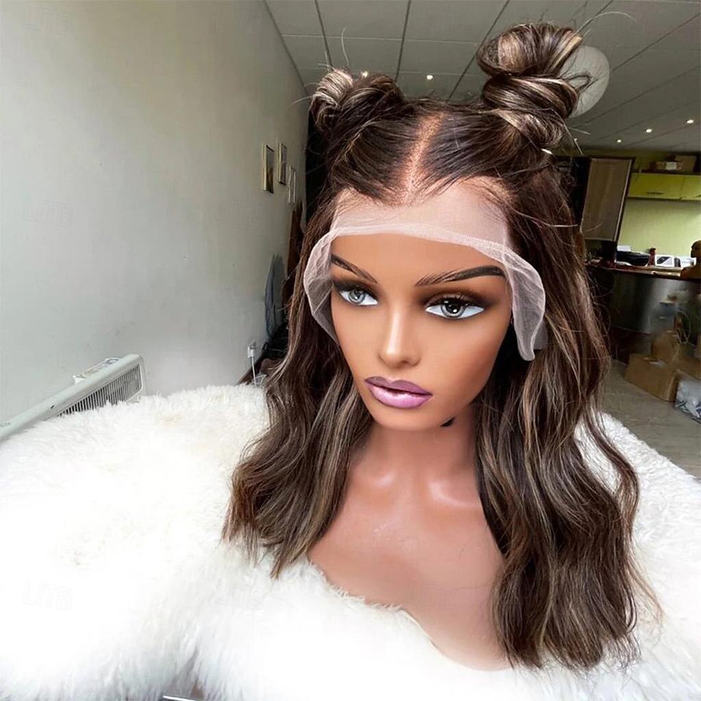 Human Hair 13x4 Lace Front Wig Free Part Vietnamese Hair Wavy Multi-color Wig 130% 150% Density with Baby Hair Ombre Hair Highlighted / Balayage Hair Pre-Plucked For Women Long Human Hair Lace Wig 2025 - $213.49 –P4