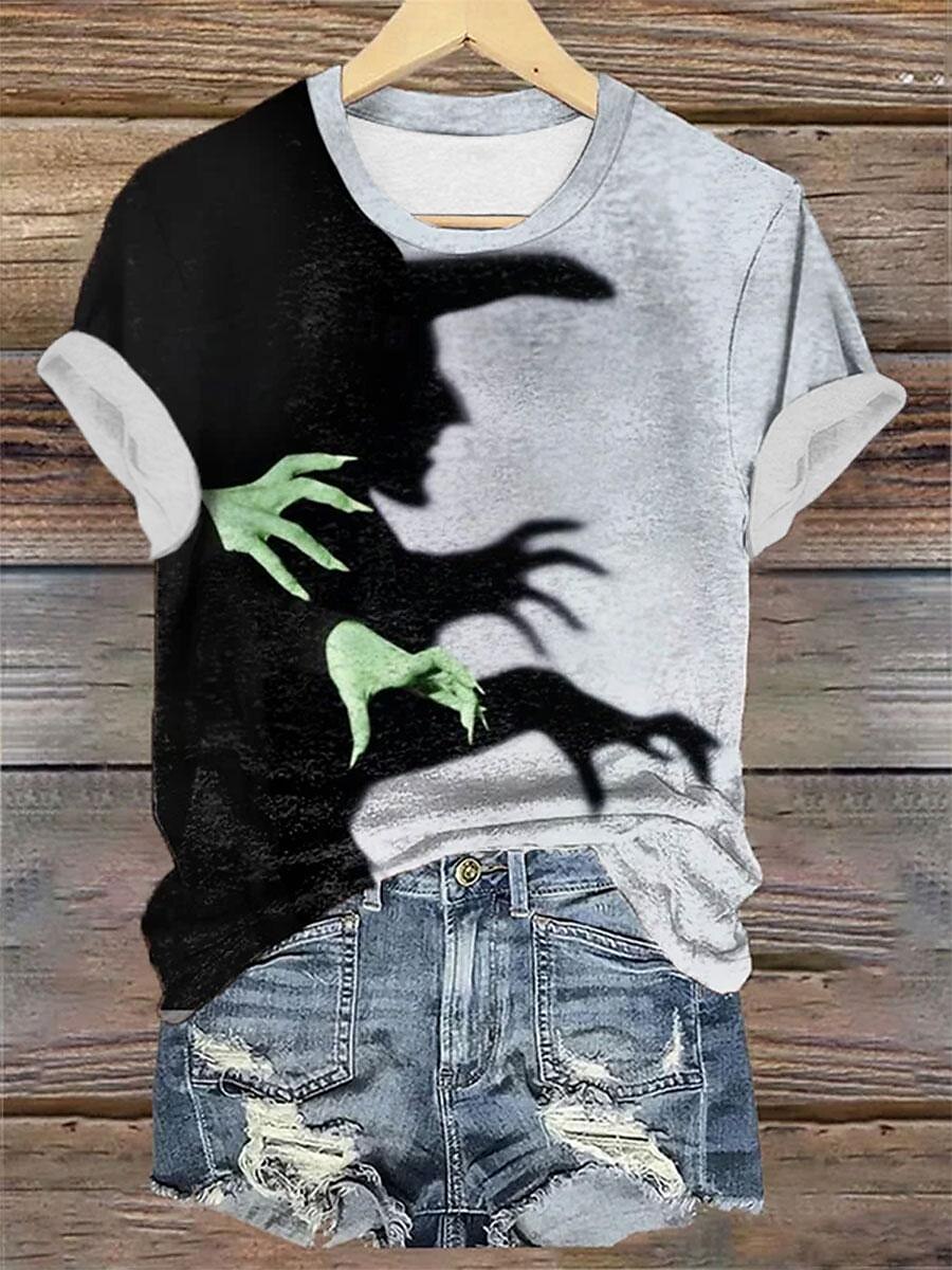 T-shirt pour femmes Halloween tee décontracté d'Halloween à manches courtes violet été de 2025 ? $21.99 –P1