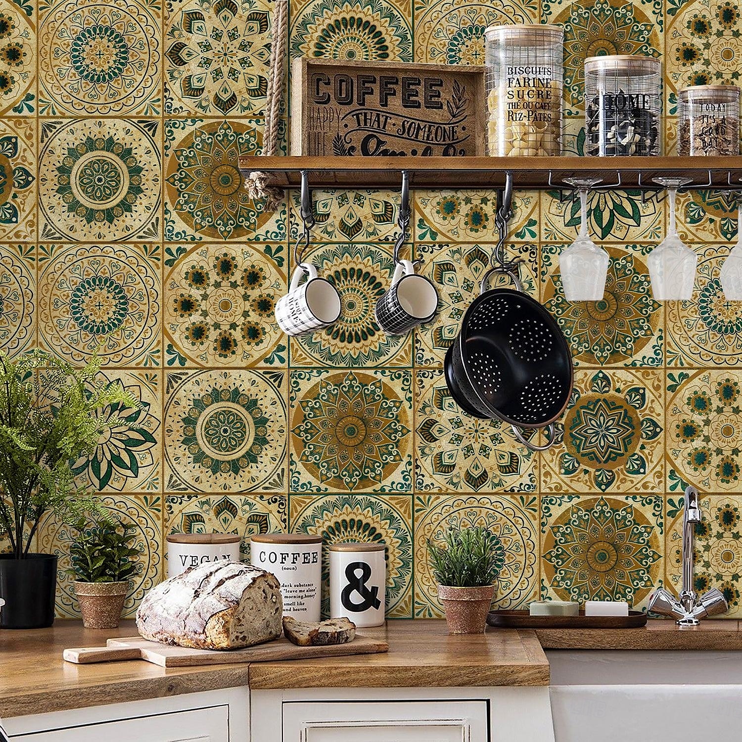 24 adesivi per piastrelle in stile marocchino, decalcomanie murali in PVC con pellicola di cristallo ispessita, impermeabili &Decorazione murale in piastrelle retrò, antiolio e rimovibili, per bagno, del 2025 a $10.99 –P1