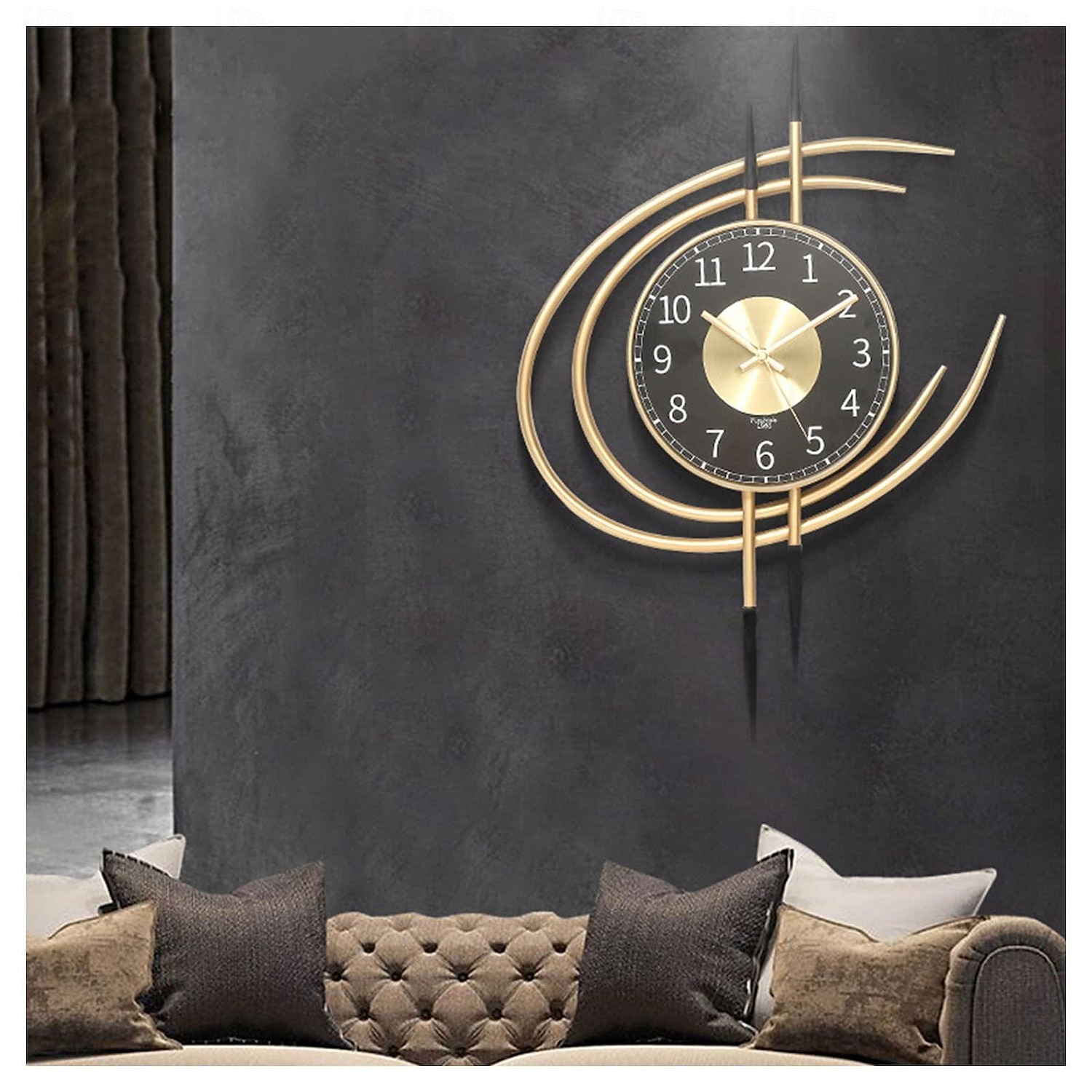 Reloj de pared creativo moderno nórdico de lujo reloj de cuarzo de hierro sala de estar dormitorio cocina oficina hotel decoración del hogar 2025 - $85.99 –P1