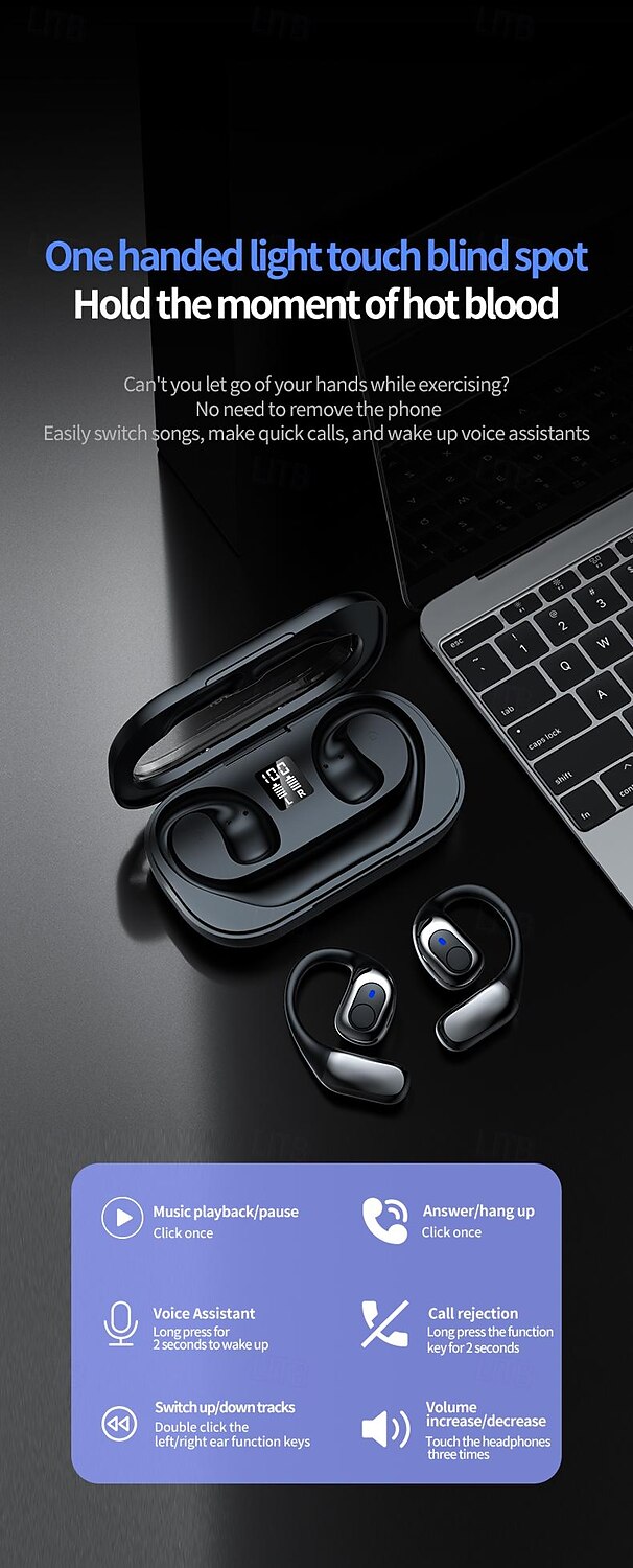 Bluetooth 5.4 Touch Control Wireless Bluetooth Earphone Headphones Waterproof Sport Gaming Headset Noise Cancelling Earbuds 2025 - $24.99 –P9