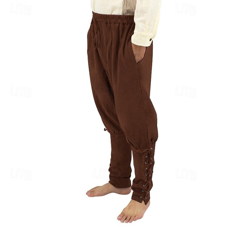 Retro Antiguo Medieval Renacimiento pantalones piratas Feria del Renacimiento caballero celta Ranger Color sólido Hombre Pirata Fantasía Víspera de Todos los Santos Carnaval Mascarada Rendimiento 2025 - $27.99 –P3
