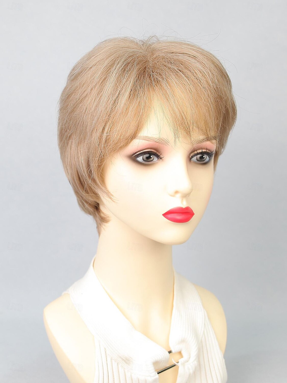 Synthetische pruiken Natuurlijk recht Korte bob Zijdeel Pruik 25.4 cm Lichtgoud Synthetisch haar Dames Meerkleurig 2025 - $18.49 –P4