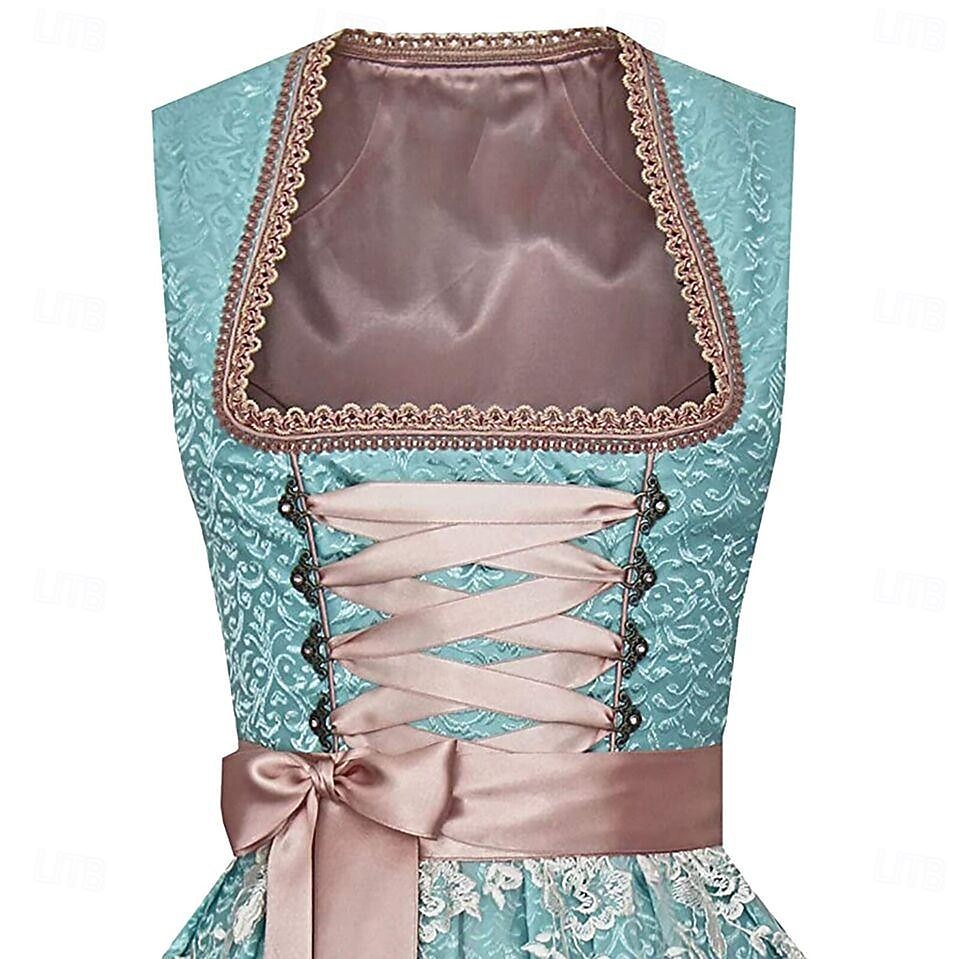 Oktoberfest Kleid Dirndl Trachtenkleider Dienstmädchen Bayerisch Deutsch München Wiesn Damen Stoff im traditionellen Stil Ohne Bluse 2025 - $68.99 –P8