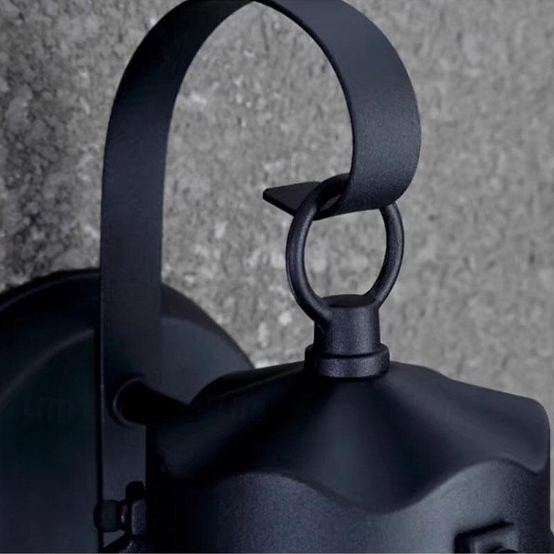 lanterna da parete impermeabile lampada da carrozza esterna applique da parete nera rustica, apparecchio di illuminazione per portico ip54 supporto a parete, paralume in vetro seminato lampada da del 2025 a $132.99 –P4