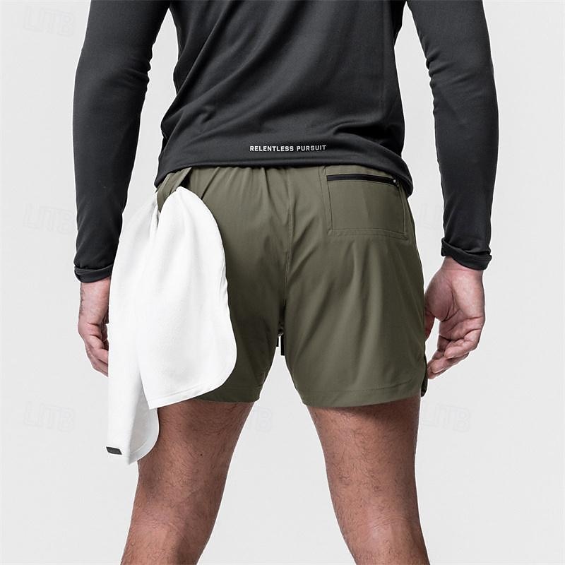 Hombre Pantalones Cortos Running Shorts de gimnasio Pantalones de chándal Correa Bolsillo con forro de compresión Cintura elástica Bermudas Interior Exterior Deporte Verano Secado rápido Ligero Suave 2026 - $16.49 –P13