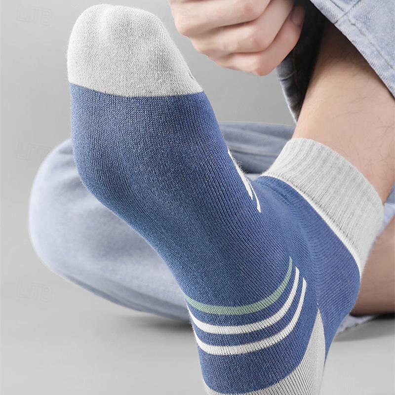 Herr 5 par Multipack Socka Löparstrumpor Vardagliga strumpor Regnbåge Färg Färgblock Randig Sport & Utomhus Dagligen Semester Grundläggande Medium Vår Höst Mode Ledigt 2025 - $3.99 –P7