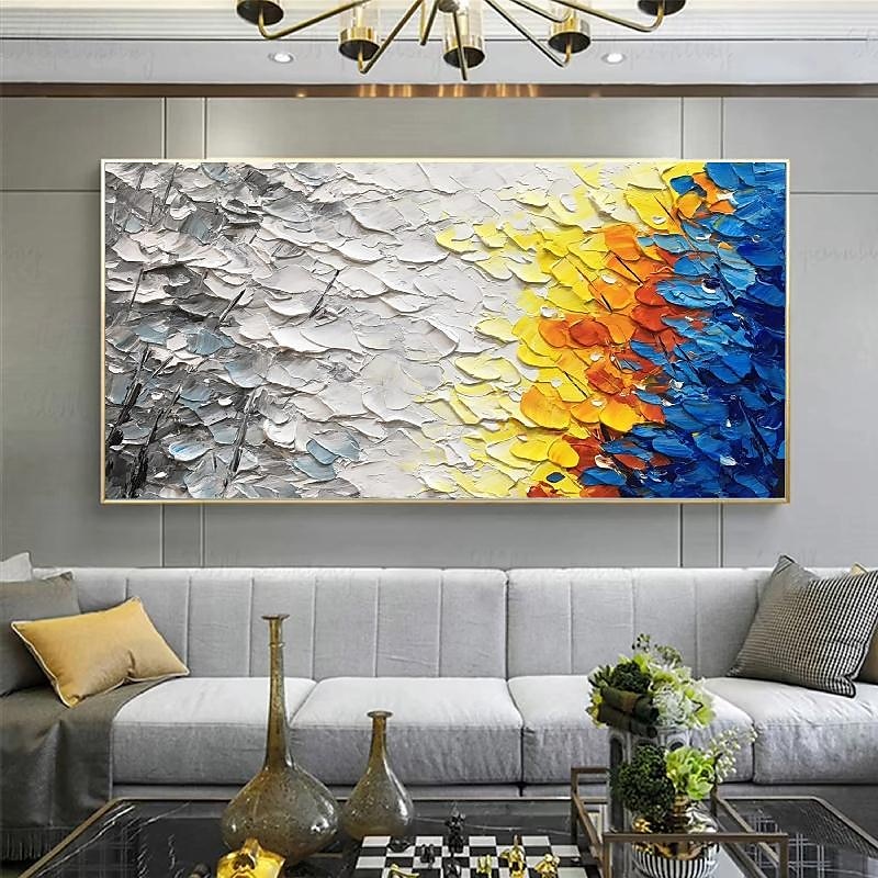großes Struktur Ölgemälde auf Leinwand handgemachtes buntes Waldgemälde für Wohnzimmer Wand Kunst Gemälde handgemalt schweres strukturiertes Impasto Gemälde Boho Dekor 2025 - $66.99 –P5