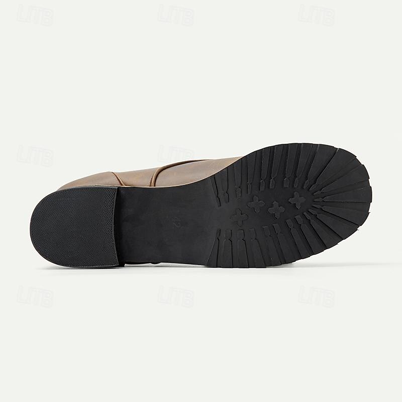 Męskie brązowe buty bojowe w stylu vintage ze sznurowanym wzorem - trwałe i stylowe obuwie do noszenia na co dzień i na zewnątrz 2025 - $64.99 –P6