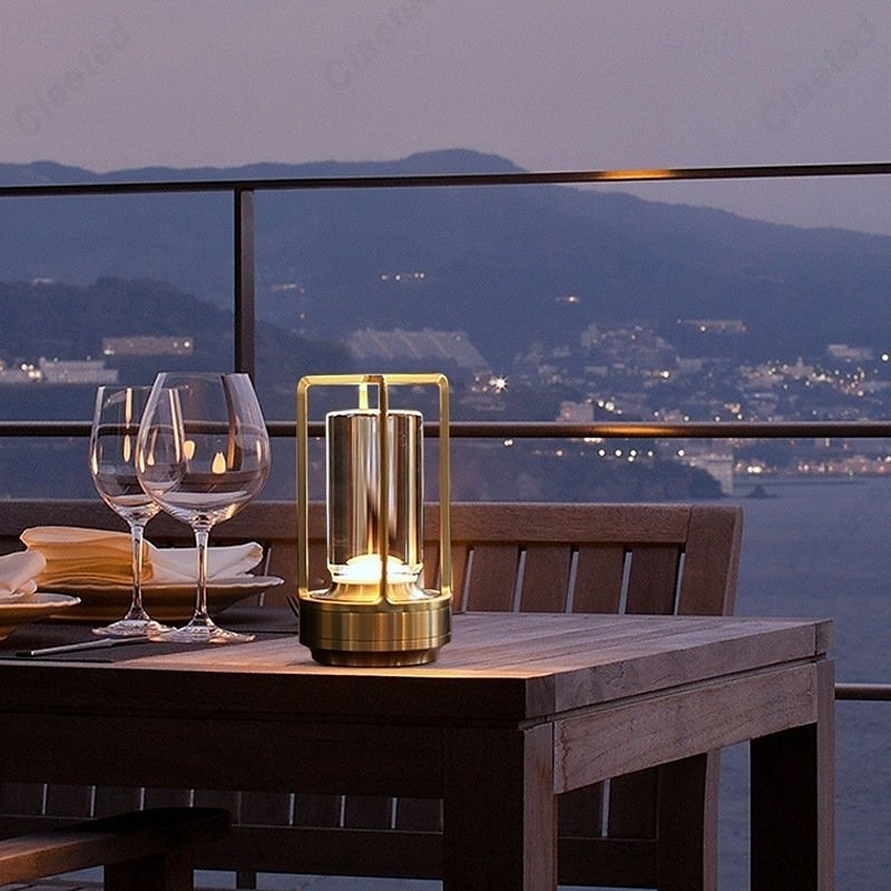 Lampada da tavolo a led senza fili Lampada da scrivania in metallo da bar retrò Ricaricabile Touch Dimmer Luce notturna Ristorante Camera da letto Arredamento per la casa all'aperto del 2025 a $44.99 –P10