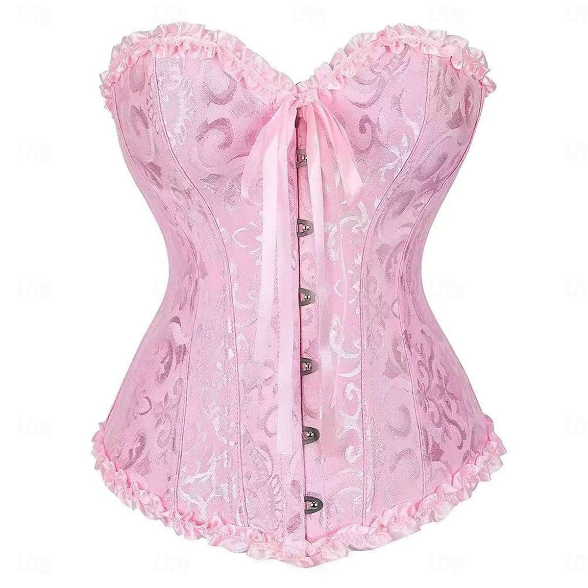 corsetti modellanti da donna in tinta unita punk&amp;gotico carnevale data club pizzo traspirante bandeau manica corta estate primavera casa abiti del 2026 a $32.99 –P7