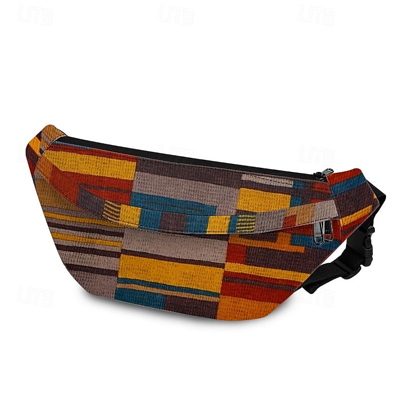 Vibrant Geometric Pattern Fanny Pack – Multicolor Waist Bag for Outdoor Adventures and Festival Wear 2025 - $18.99 –P3
