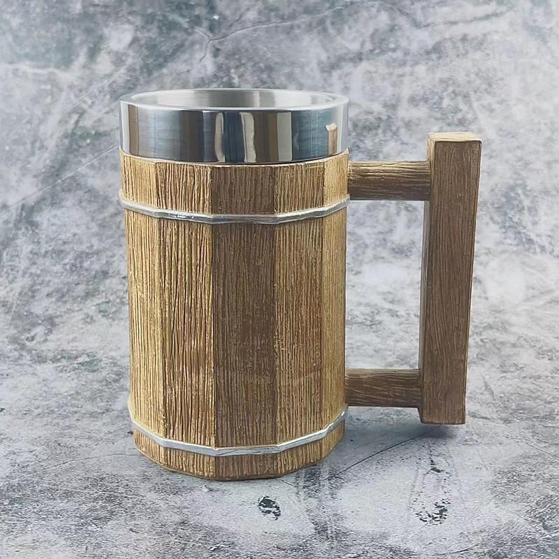 1pc Antique Viking Beer Mug - Wooden Barrel Cup with Stainless Steel Liner - Perfect Gift for Beer Lovers 2025 - $32.99 –P17
