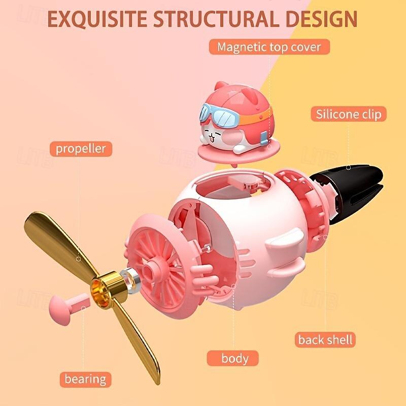 Diffusore Profumo Auto A Forma Di Anatra Pilota - Elica Rotante, Deodorante Creativo Per Uscita Aria - Foto 10