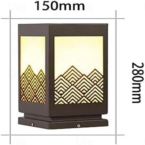 LED Outdoor Wall Lights Warm White 15/25cm Chinese Style Square Stainless Steel Column Head Light IP54 Outdoor Waterproof Garden Light Imitation Marble Lampshade Post Light LED Lawn Light Night Security Lighting 2026 - $217.49 –P2