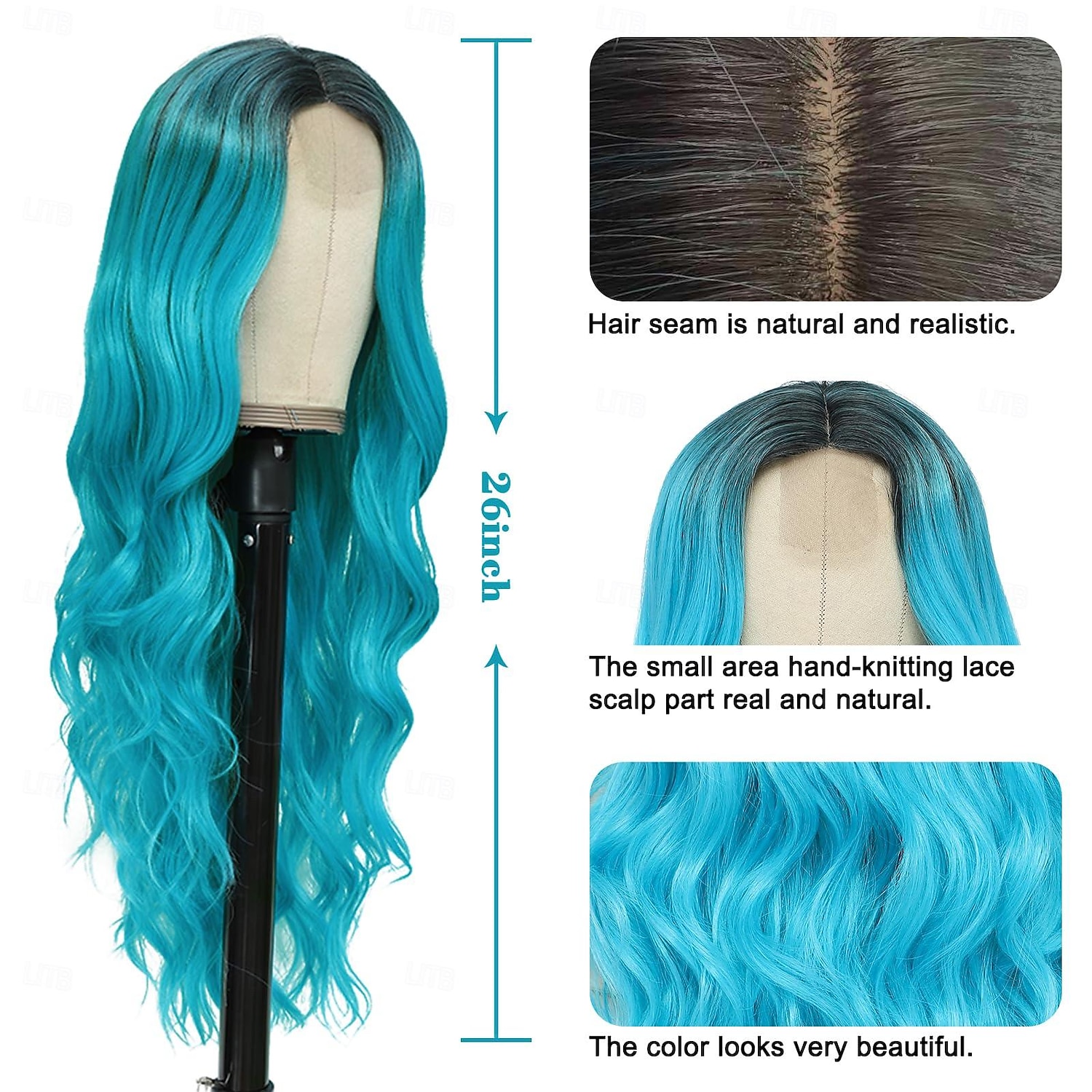Long Wavy Wig for WomenMiddle Part Curly Wavy Wig Natural Looking Synthetic Heat Resistant Fiber Wig Halloween Cosplay Party Wigs 2026 - $20.99 –P8