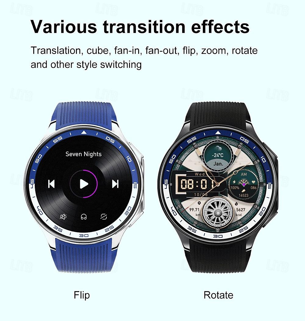 696 DTWatchX Montre intelligente 1.43 pouce Smartwatch Montre Connectée Bluetooth Podomètre Rappel d'Appel Moniteur de Sommeil Compatible avec Android iOS Femme Hommes Mode Mains-Libres Rappel de de 2025 ? $62.99 –P7