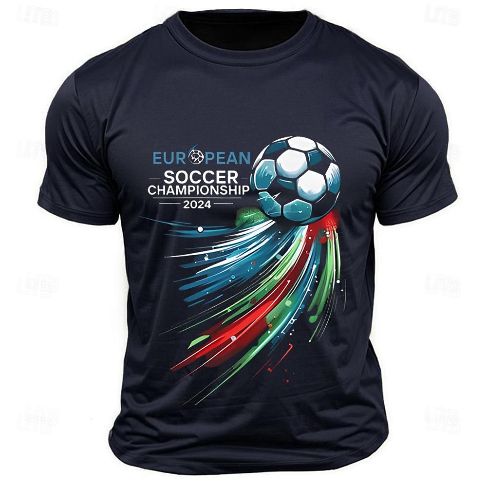 Per uomo Lettere & Numeri Maglietta da calcio Calcio Maglietta 100% Cotone Manica Corta Grafico Camicia Nero Verde militare Blu scuro Maglietta comoda Streetwear Sport all'Aperto Abbigliamento di del 2025 a $15.99 –P2
