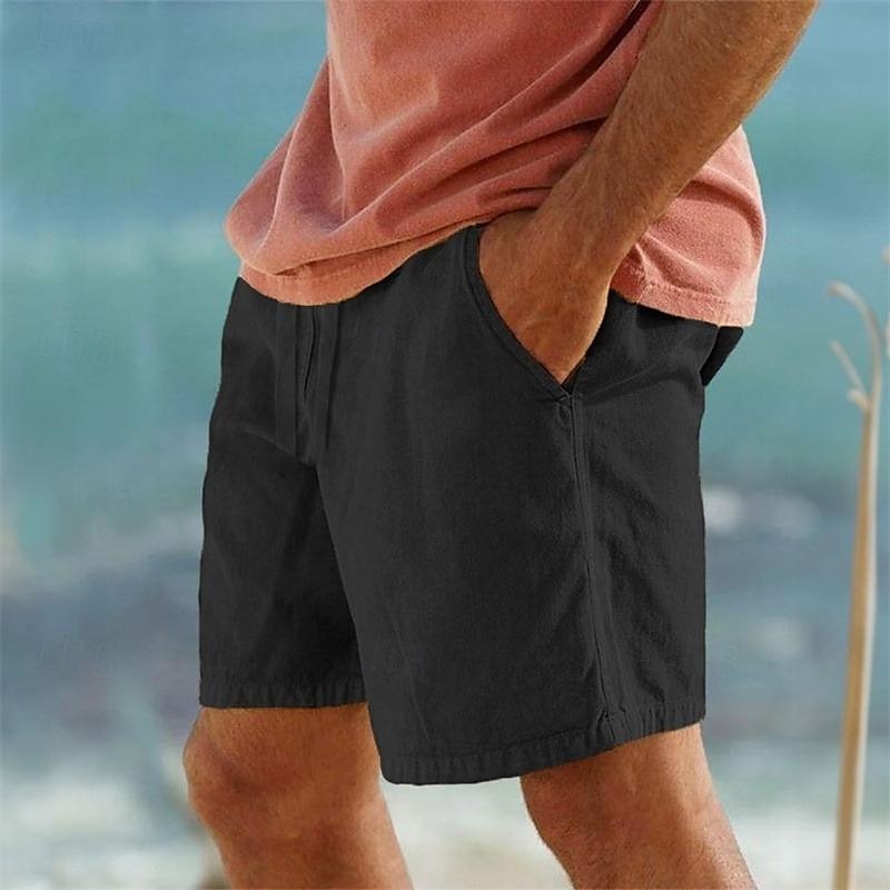 Herren Shorts Kurze Hosen Sommer-Shorts Strandshorts Kurze Hosen Tasche Kordelzug Elastische Taille Glatt Komfort Atmungsaktiv Kurz Casual Täglich Festtage Modisch Klassicher Stil Schwarz Weiß 2026 - $18.99 –P16
