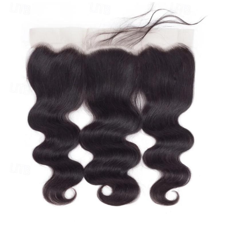 Vietnamita 13x4 Pizzo Frontale Onda sciolta / Molto ondulata Parte gratuito Cuffia dalla Svizzera Capelli umani di Remy Per donna con i capelli del bambino / Classico / Attaccatura dei capelli del 2025 a $160.99 -P1