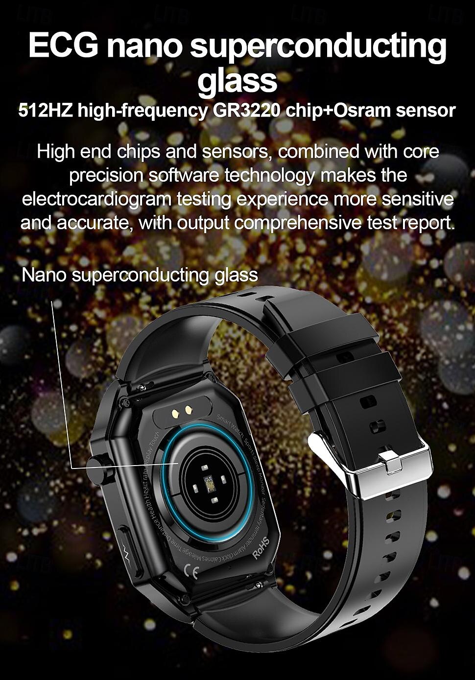 iMosi ET280 Smart Watch 2.04 inch Smartwatch Fitness Running Watch Bluetooth ECG+PPG Temperature Monitoring Pedometer Compatible with Android iOS Women Men Hands-Free Calls Waterproof Media Control 2025 - $74.99 –P3