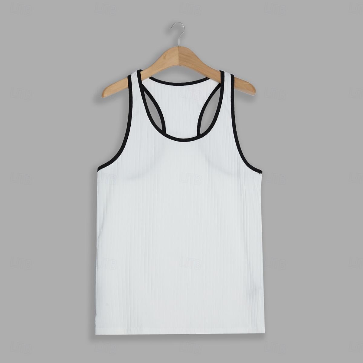 Per uomo Canotta Canottiera Senza Maniche Girocollo Estate Blocco di colori Striscia di Fossa Moda Designer Sportivo 2 Pezzi All'aperto Casuale Uscire Bianco + rosa Rosa / grigio Blu reale + nero del 2025 a $18.99 –P12