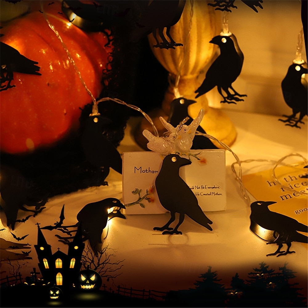 1,5 m - 10 LEDs Halloween Fledermaus Krähe Geister Lichterkette LED Eisenförmiges Licht Nachtlicht Beleuchtete Geister Festival Party Dekoration Licht Garten Hof Atmosphäre Licht Batterien betrieben 1 2026 - $13.99 –P10