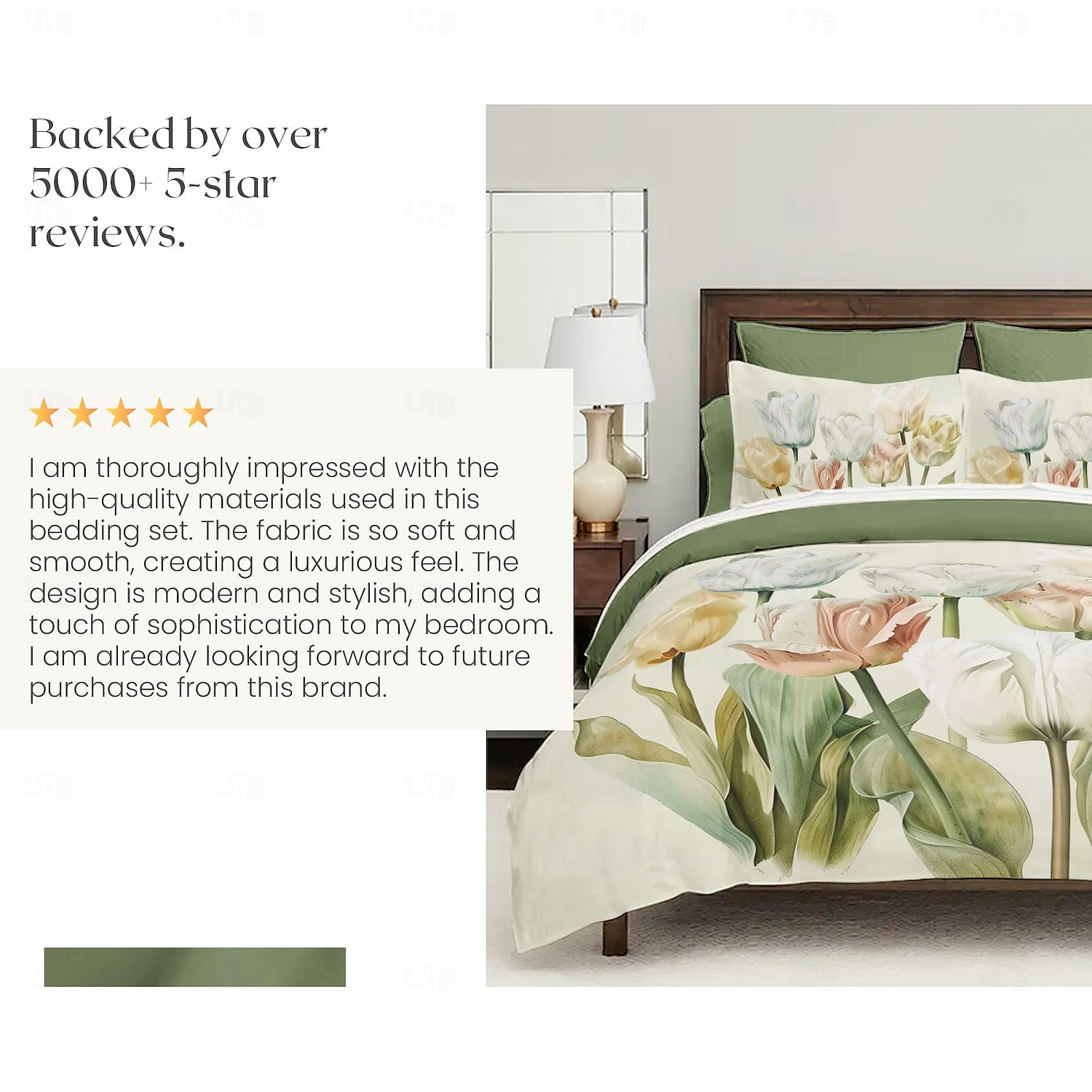 Påslakan i 100 % bomull med blommor i 3-delat set för sommaren mjuk hudvänlig långvarig 2025 - $60.99 –P19
