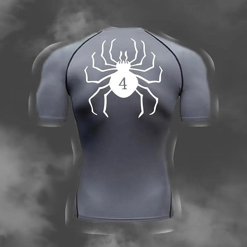 Муж. Компрессионная футболка Спортивная рубашка Фитнес-рубашка С короткими рукавами Футболка Футболка Повседневные Одежда для спорта и отдыха Пауки Быстровысыхающий Мягкий Дышащий 2025 - $15.49 –P5