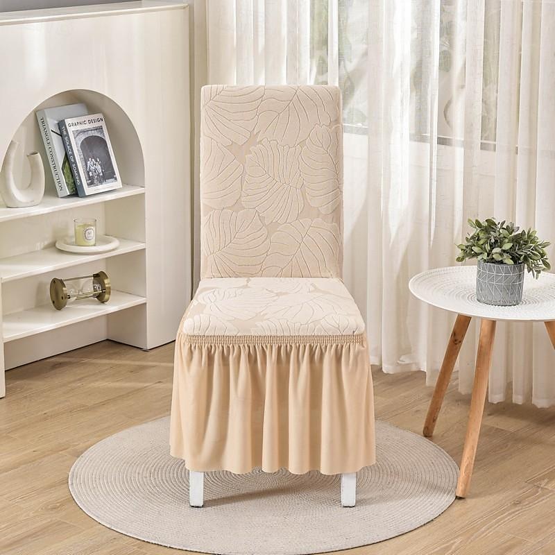 stolsöverdrag med kjolfåll elegant och snygg design mjukt och slitstarkt tyg perfekt för matsal eller speciella tillfällen ger fullt stolskydd lätt att installera och maskintvättbar 2025 - $19.49 –P12