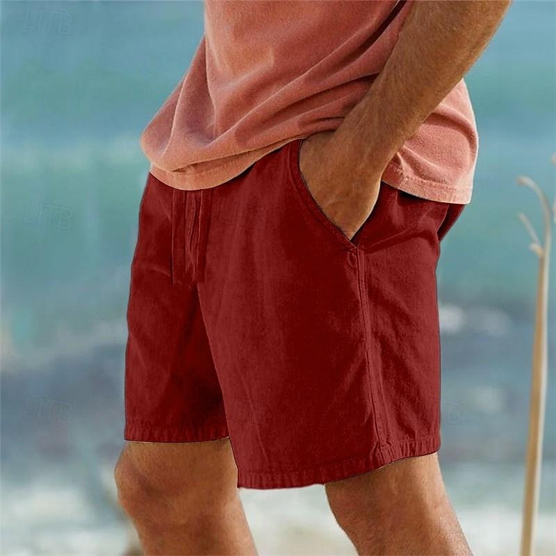 Herren Shorts Kurze Hosen Sommer-Shorts Strandshorts Kurze Hosen Tasche Kordelzug Elastische Taille Glatt Komfort Atmungsaktiv Kurz Casual Täglich Festtage Modisch Klassicher Stil Schwarz Weiß 2026 - $18.99 –P14