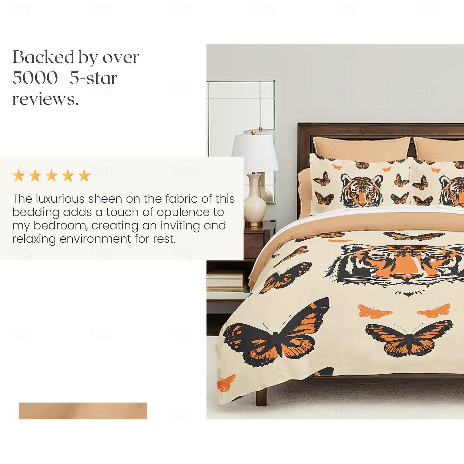 Butterfly and Tiger Pattern Duvet Cover Set Set Soft 3-Piece Luxury Cotton Bedding Set Home Decor Gift Twin Full King Queen Size Duvet Cover 2025 - $60.99 –P9