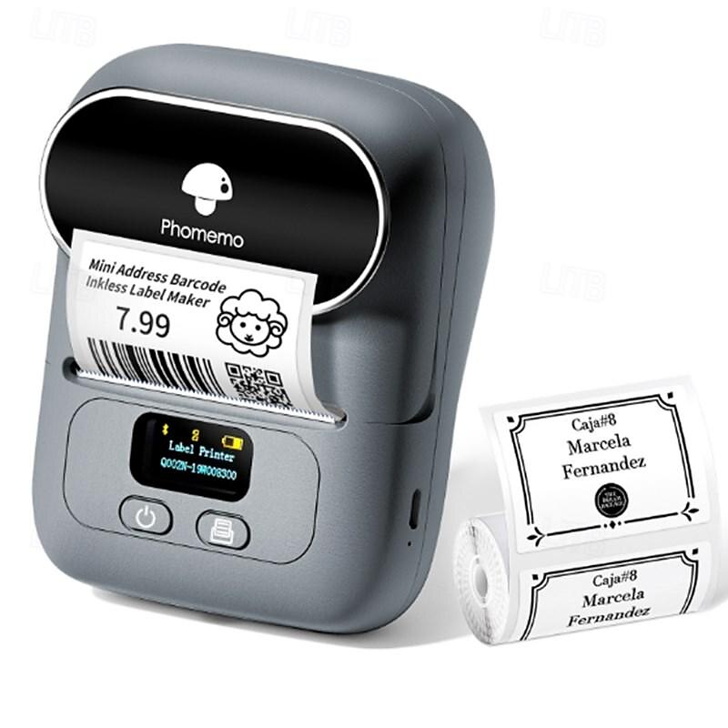 phomemom110 mini bärbar streckkodsetikett kläder prislapp tag sticker termisk etikettskrivare 2025 - $86.99 –P6