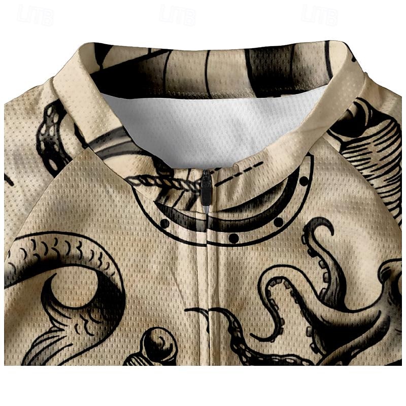 Men's Cycling Jersey Graphic Short Sleeve Bike Tee Tshirt Jersey Top with 3 Rear Pockets Mountain Bike MTB Quick Dry Breathable Sports Khaki Clothing Apparel 2025 - $30.99 –P7