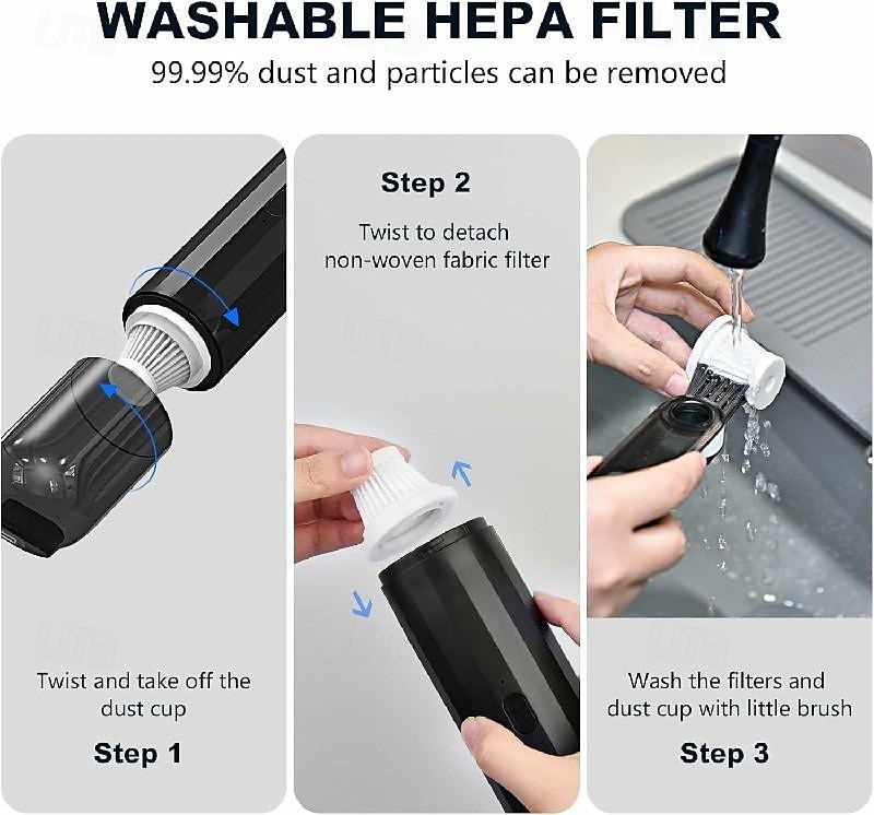 Car Vacuum Portable Handheld Vacuum Cleaner 4-in-1 Compact Vacuum for Car Cleaning Electric Mini Vacuum with 3 Nozzles 2025 - $39.99 –P12