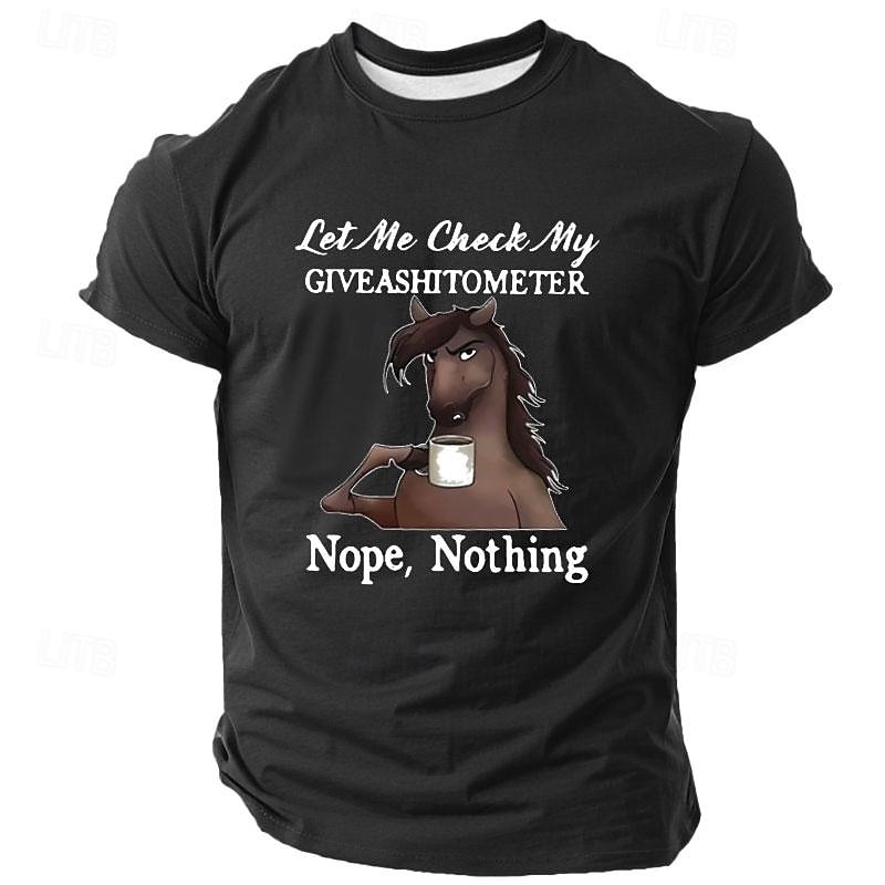 T-shirt graphique humoristique pour hommes 'Laisse-moi vérifier mon GIVEASHITOMETER Non rien' jeu de mots à manches courtes de 2026 ? $17.49 –P1