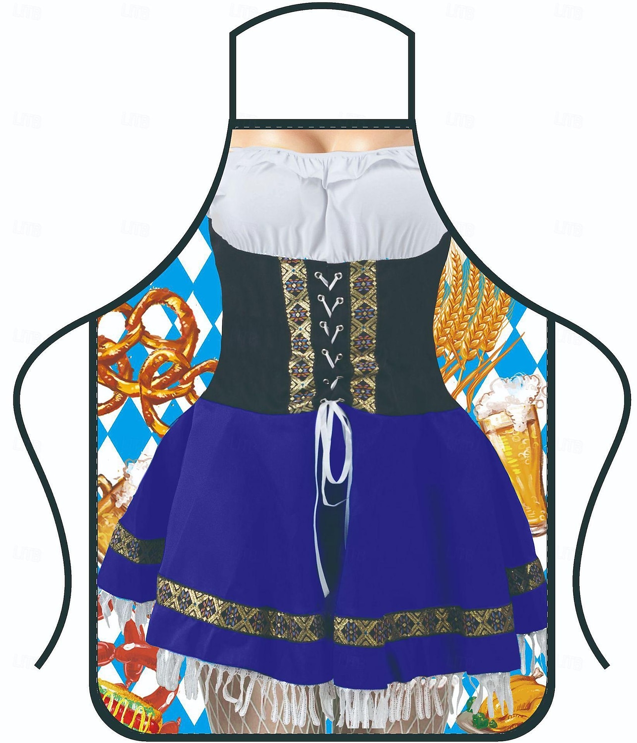 Pivo Oktoberfest Kostým Zástěra Dámské šaty Lederhosen Oktoberfest / pivo Bavorský Bavorský pár Bavorský Mnichov Wiesn Louky Pánské Dámské Tradiční Styl Tkanina Zástěra 2025 - $13.99 –P6
