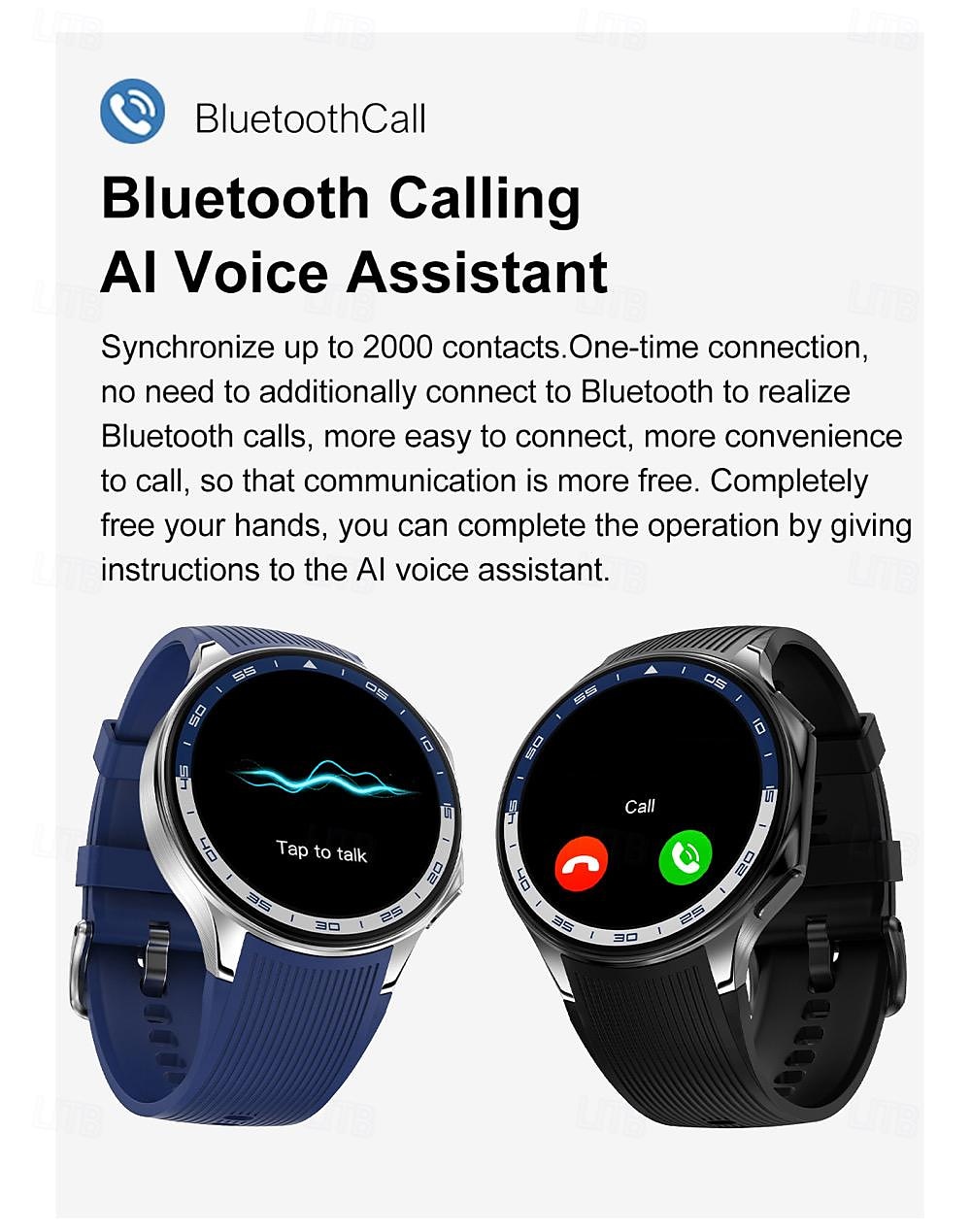 696 DTWatchX Montre intelligente 1.43 pouce Smartwatch Montre Connectée Bluetooth Podomètre Rappel d'Appel Moniteur de Sommeil Compatible avec Android iOS Femme Hommes Mode Mains-Libres Rappel de de 2025 ? $62.99 –P17