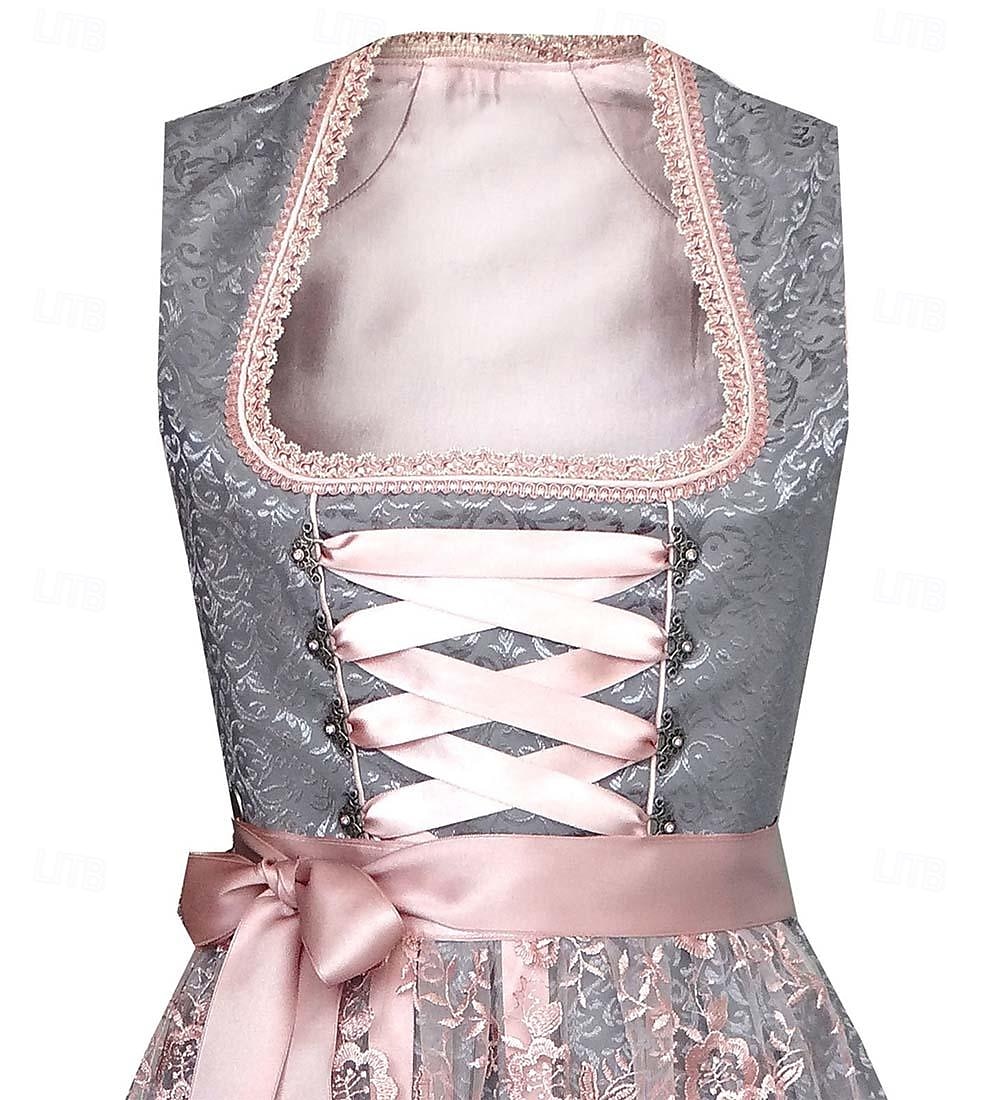 Oktoberfest Kleid Dirndl Trachtenkleider Dienstmädchen Bayerisch Deutsch München Wiesn Damen Stoff im traditionellen Stil Ohne Bluse 2025 - $68.99 –P5