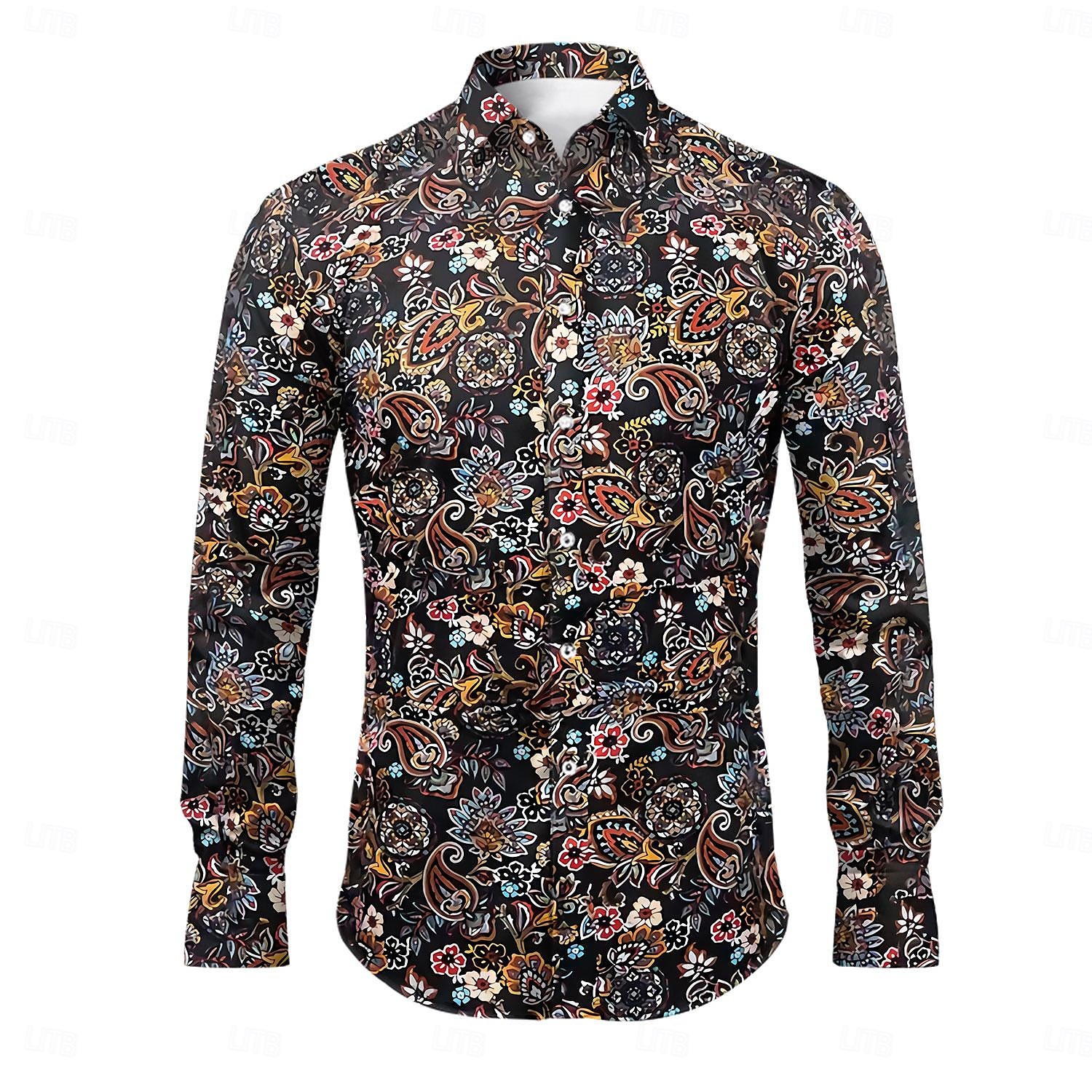 Bărbați Floral Imprimeu Paisley Cămașă Cămașă Boho Manșon Lung Sport Modă Șic Stradă În aer liber Zilnic Toamna iarna Răsfrânt Imprimeu Buton în jos Negru Roșu-aprins Mov Trifoi 2025 - $26.99 –P1