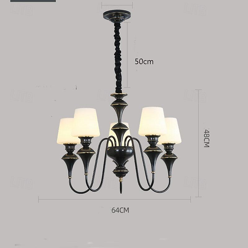 led lysekrone varm hvit 5/6/8-lys 5w retro rustikk stearinlys stil e14/e12 pendel lanterne design metall glass innfelt lysekrone belysning for gang trapp kjøkken 110-240v 2025 - $507.39 –P8