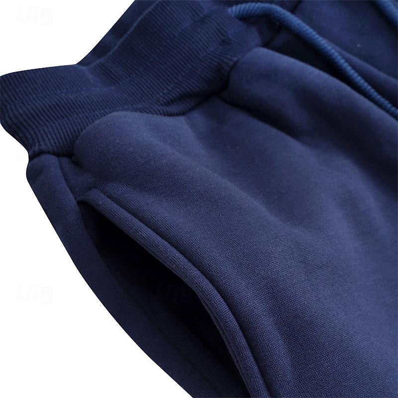 Per uomo Pantaloni in pile Pantaloni della tuta Jogging Pareggiatore Pantaloni invernali Tasche A cordoncino Vita elastica Tinta unica Caldo Lunghezza intera Giornaliero Informale Più velluto Morbido del 2025 a AU $27.39 –P5