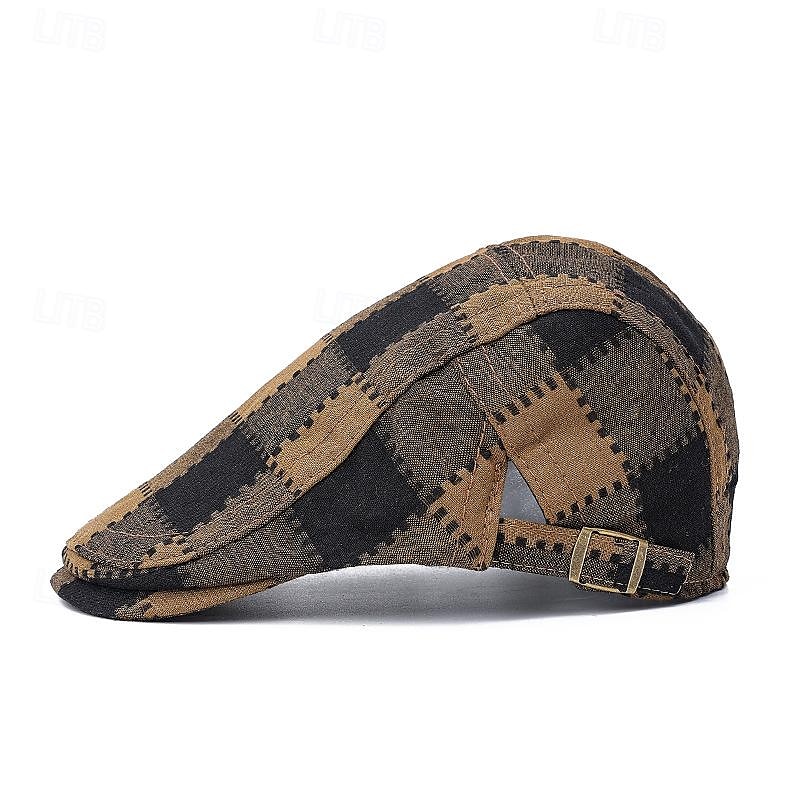 Pánské PLacatá čepice Klobouk Ascot Novinářský klobouk Fialová Rubínově červená Polyester Módní Na běžné nošení ulice Denní Pléd Nastavitelná Proti sluci Prodyšné 2025 - $8.99 –P3