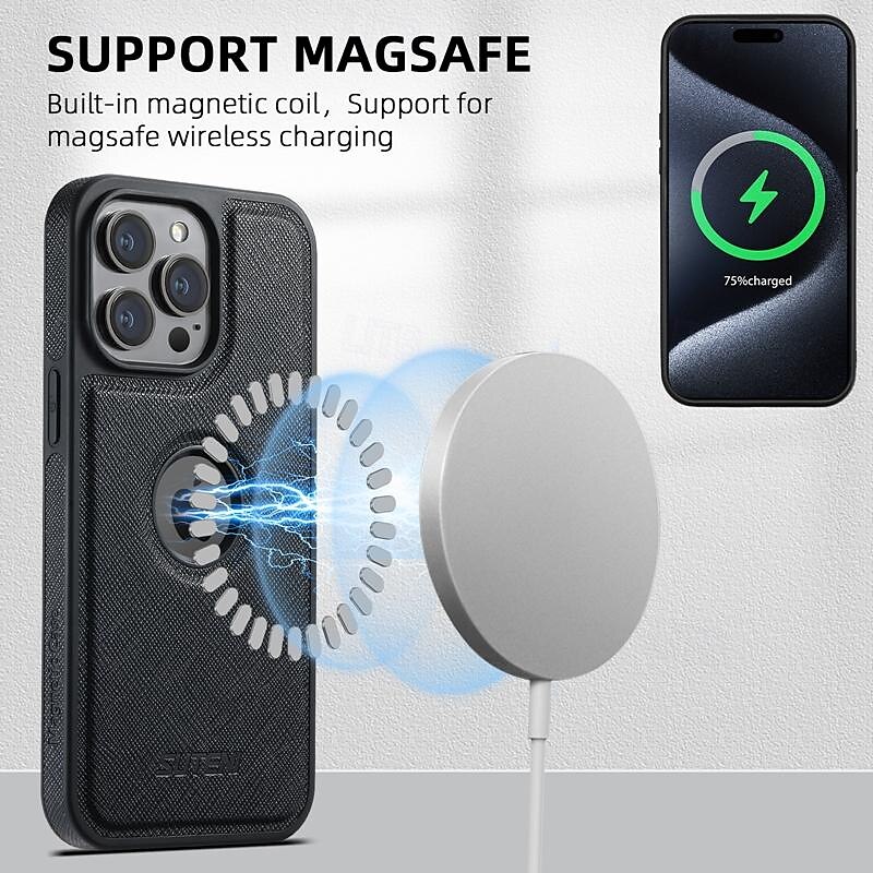 2025年 電話 ケース 用途 iPhone 16 iPhone 15 プロマックスプラス iPhone 14 13 12 Pro Max Plus バックカバー ワイヤレス充電をサポート 耐衝撃 レトロ風 TPU PUレザー  コレクション – $17.99 –P3