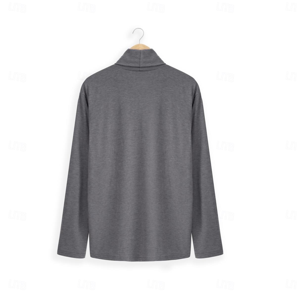 Hombre Camiseta superior Camisa de manga larga Jersey de cuello alto simulado Manga Larga Cuello Alto Cuello de pila Invierno Primavera & Otoño Color sólido Diario Casual Estilo callejero Cuello Alto 2025 - €12.99 –P2